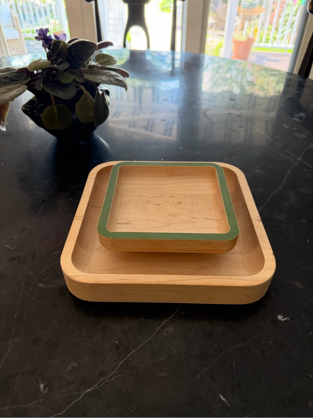 Pistachio Pedestal – JK Adams for Uncommon Goods (2-Tier Wood Serving Tray)